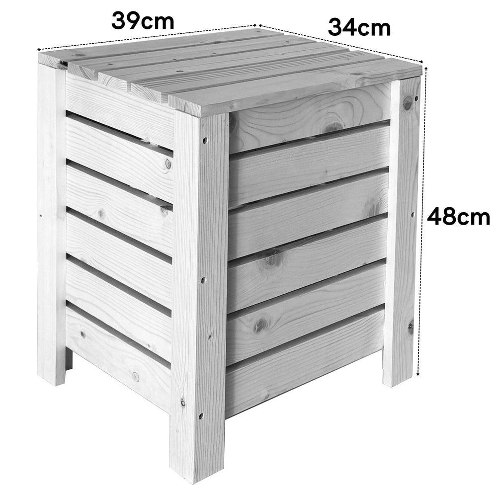 Home Ideas - Narrow Slatted Storage Box With Lid, Pre-sanded Pine (Self Assembly) (DHD) Image 2