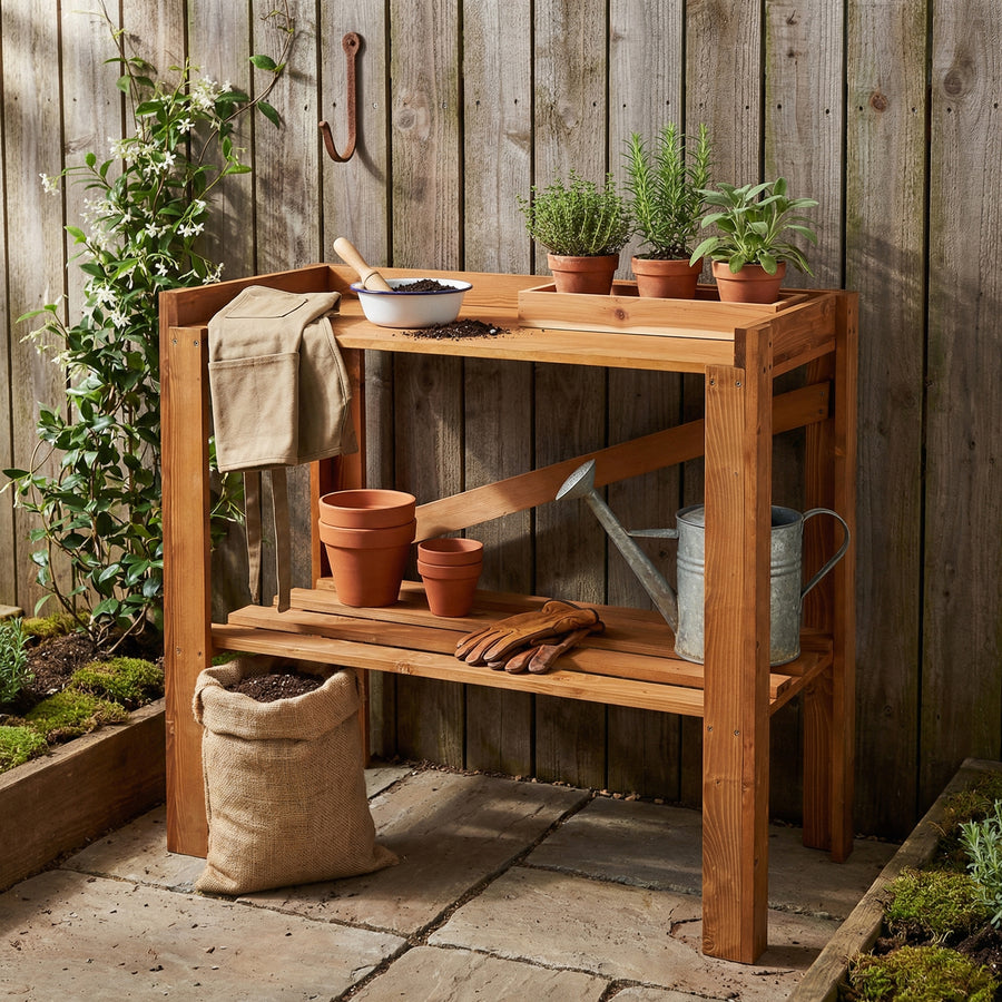 Home Ideas - Potting Table, Outdoor Wax Treated (Self Assembly) (DHD) Image 1