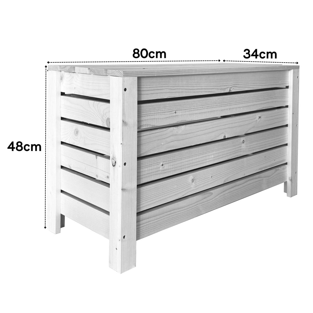 Home Ideas - Wide Slatted Storage Box With Lid, Pre-sanded Pine (Self Assembly) (DHD) Image 2