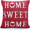 Home Sweet Home Cushion Cover Red Chenille 43x43cm