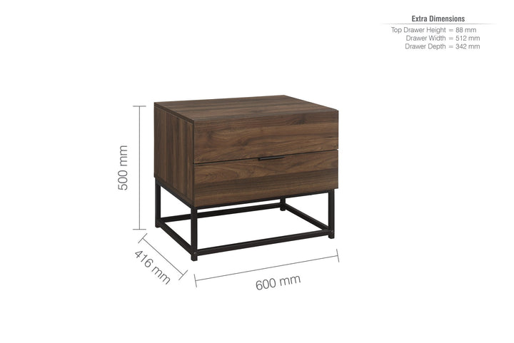 Birlea Houston 2 Drawer Bedside (Self Assembly) (DHD)