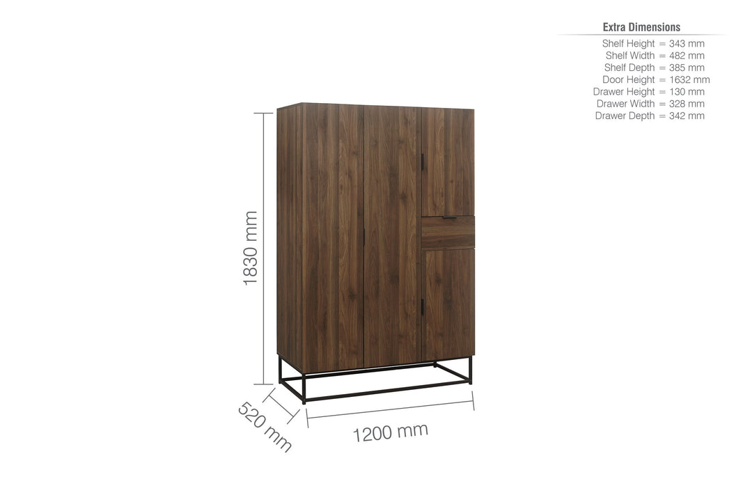 Birlea Houston 4 Door Wardrobe (Self Assembly) (DHD)