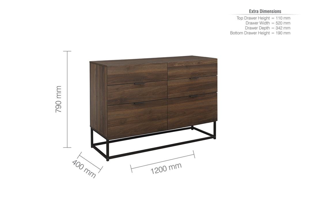 Birlea Houston 6 Drawer Chest (Self Assembly) (DHD)