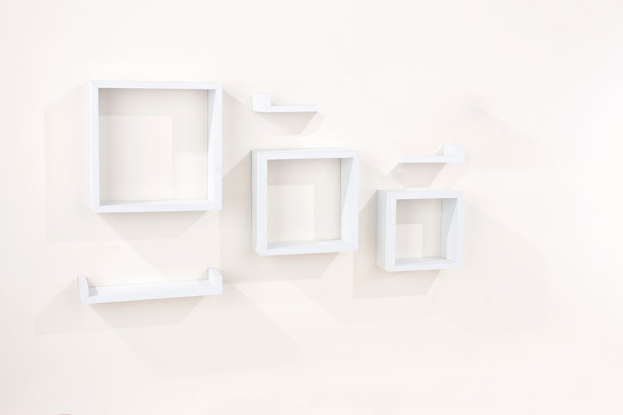 Hudson 6pcs Floating Shelf Kit, Matt White Foil (DHD) Image 1