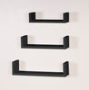 Hudson - Set Of 3 Floating "U" Shape Wall Shelf Kit - Matt Black (DHD) Image 1