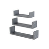 Hudson - Set Of 3 Floating "U" Shape Wall Shelf Kit - Matt Grey (DHD) Image 1