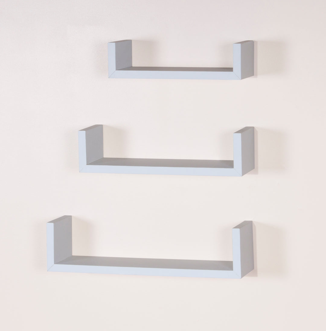 Hudson - Set Of 3 Floating "U" Shape Wall Shelf Kit - Matt White (DHD) Image 1