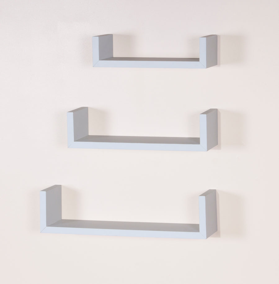 Hudson - Set Of 3 Floating "U" Shape Wall Shelf Kit - Matt White (DHD) Image 1