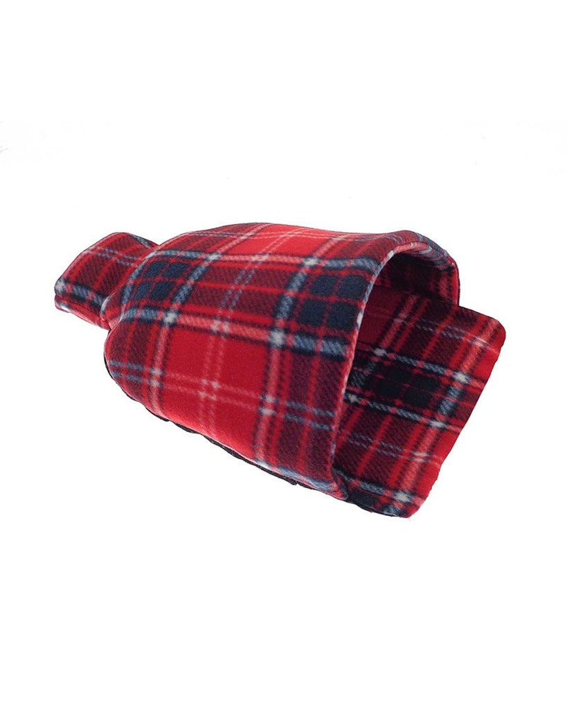 Red & Navy Tartan Fleece Hot Water Bottle Foot Warmer