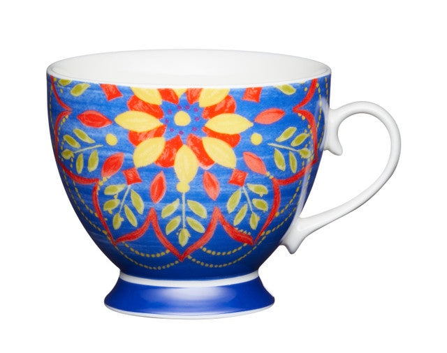 KitchenCraft China Moroccan Blue Footed Mug