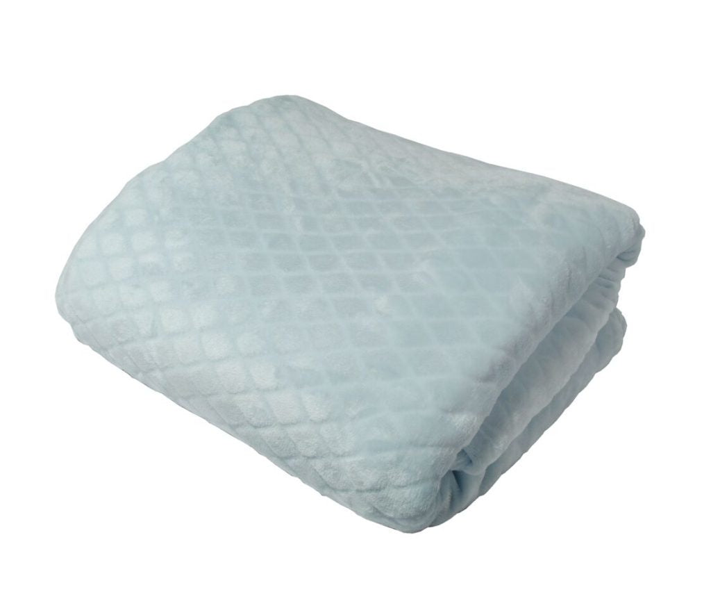 Diamond Sheared Throw 200 x 220cm Duck Egg