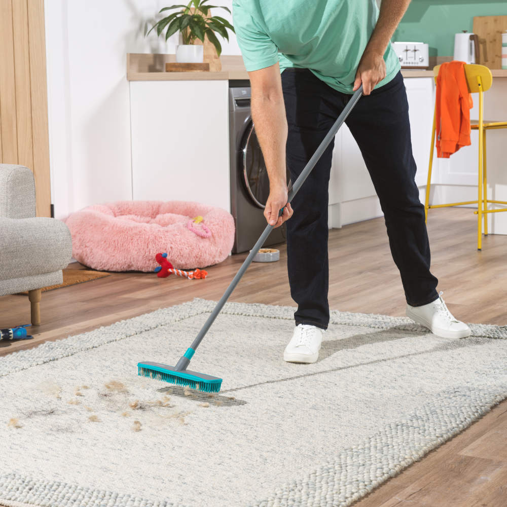 Beldray Antibac Pet Plus Double Action Rubber Broom