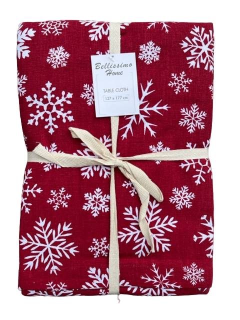 Festive Snowflakes Tablecloth 127 x 177cm