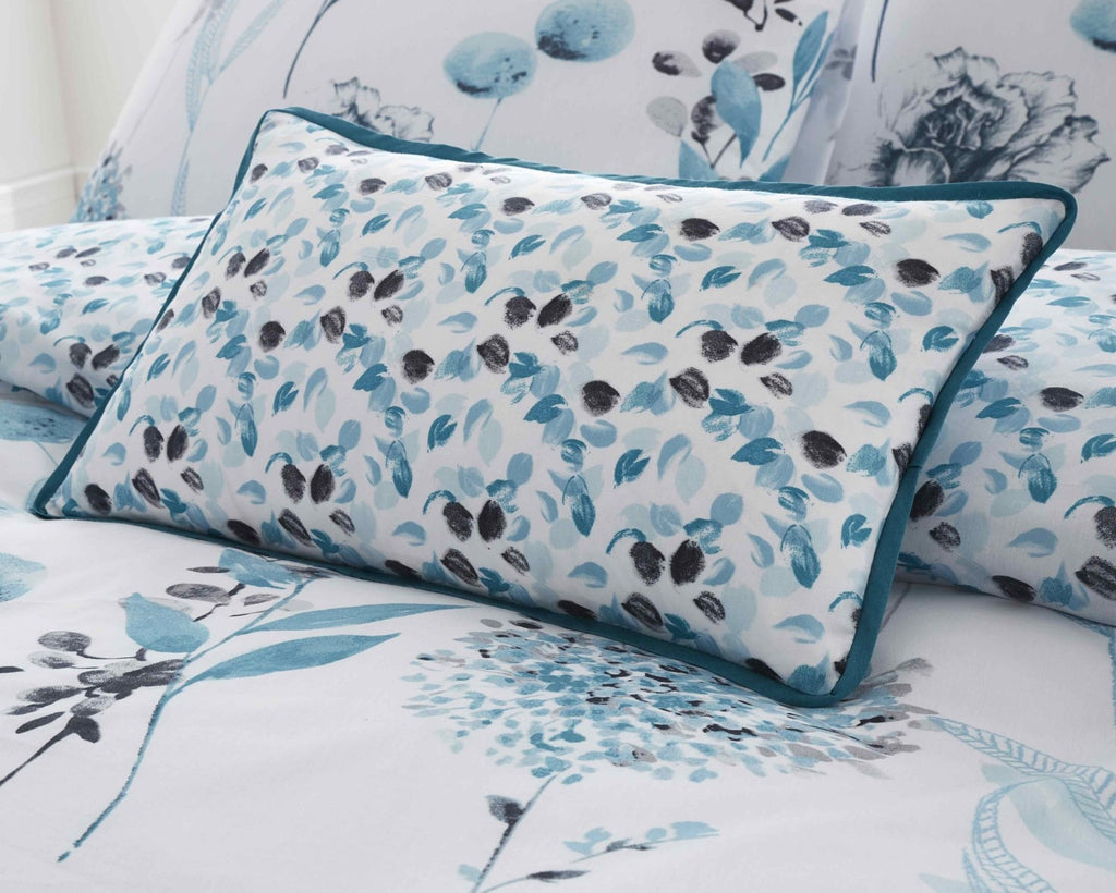 Bellissimo Inky Filled Boudoir Cushion 30x50cm 12x20in Teal
