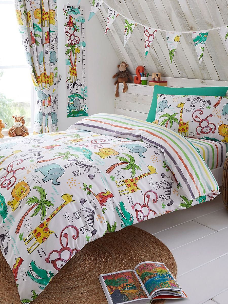 Jungle Fun Duvet Cover Set Toddler Junior 120cm x 150cm