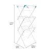 JVL 3 Tier Concertina Clothes Airer Folding Clothes Line Drying Laundry Rack 14M