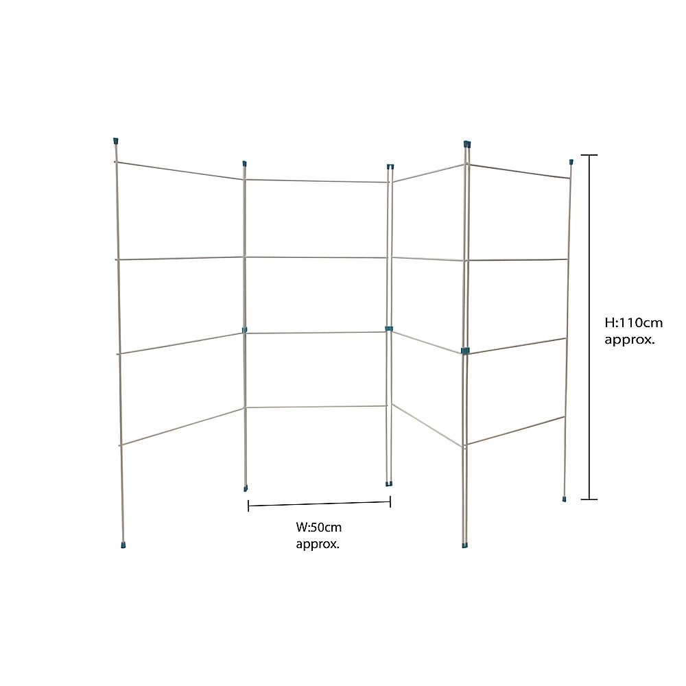 JVL Caravan Indoor/Outdoor Four Panel Folding Clothes Airer Laundry Dryer, Plastic/Metal, White