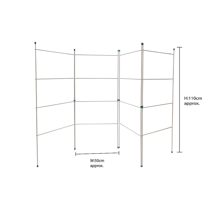 JVL Caravan Indoor/Outdoor Four Panel Folding Clothes Airer Laundry Dryer, Plastic/Metal, White