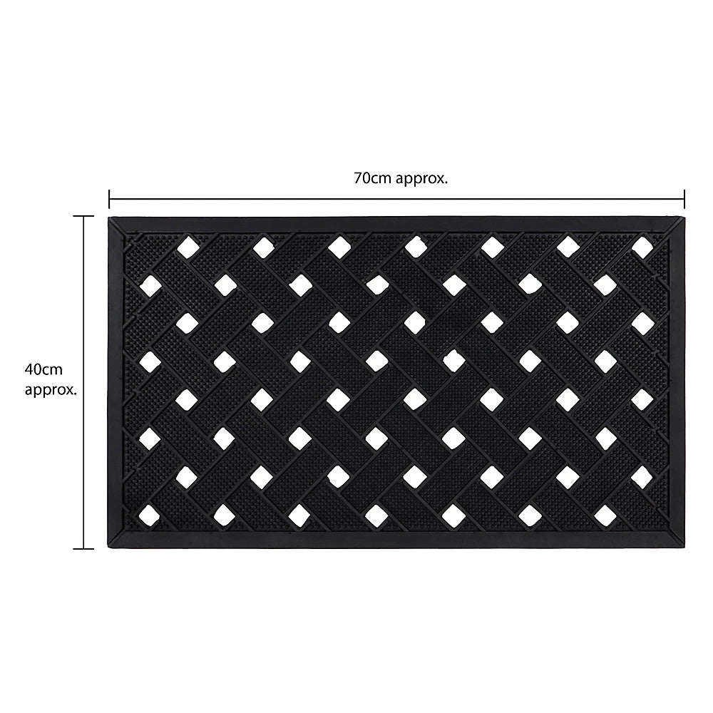 JVL Lattice Scraper Rubber Studs Doormat, 40x70cm