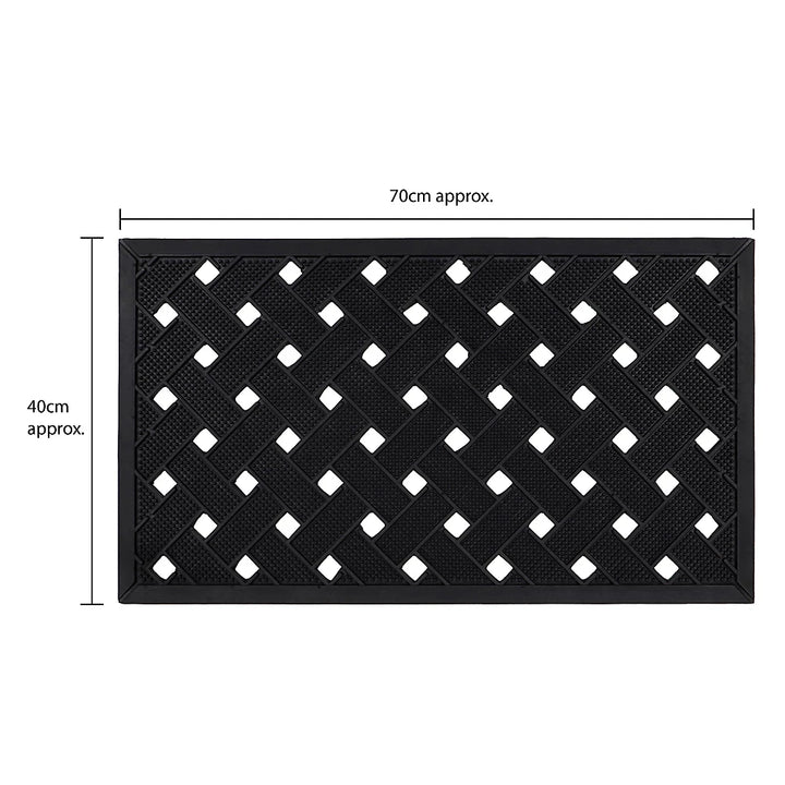 JVL Lattice Scraper Rubber Studs Doormat, 40x70cm