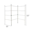 JVL Plastic Caravan Indoor/Outdoor Three Panel Folding Clothes Airer Laundry Dryer, White