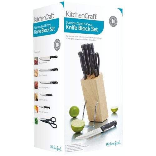 KitchenCraft 6 Piece Knife Set and Block