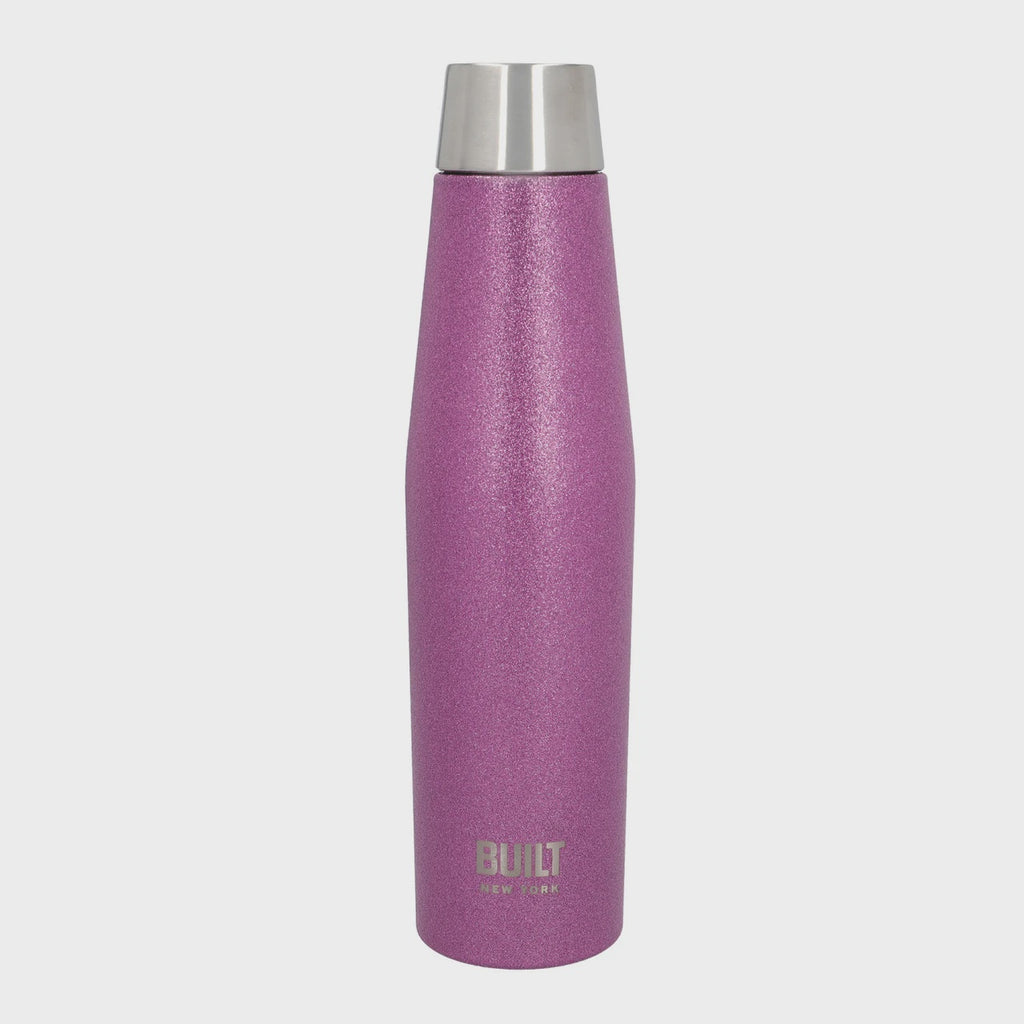 BUILT Apex 540ml Insulated Water Bottle, Purple Glitter