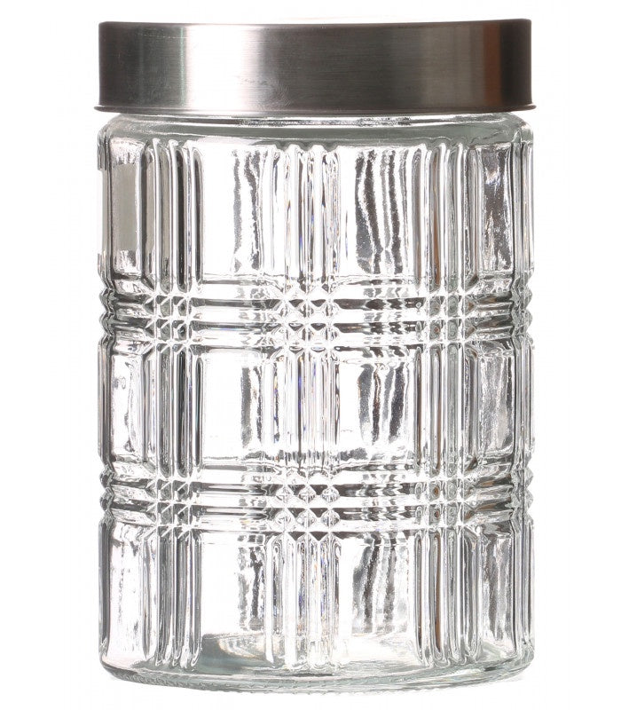 Round Glass Storage Jar with Stainless Steel Clip Lid 1200ml