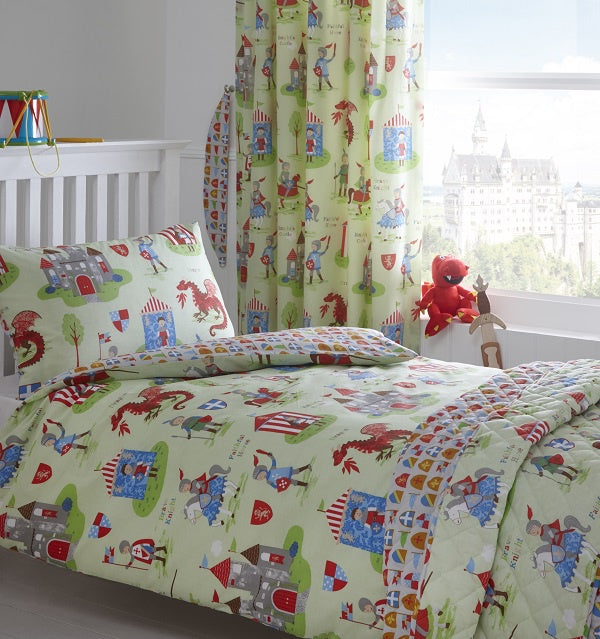 Knights and dragons double duvet cover set