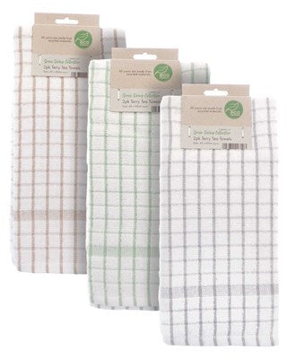 Eco Friendly Terry Tea Towels 2 Pack