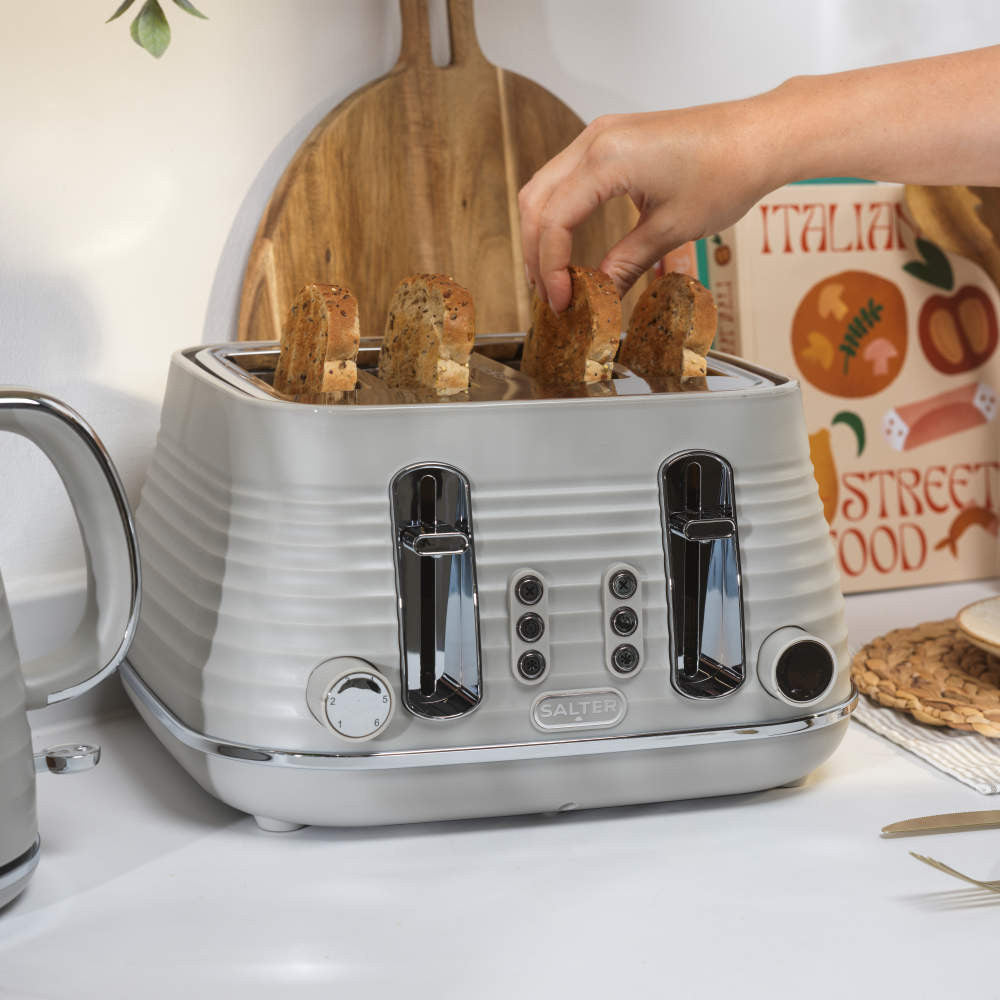 Salter Ripple 4-Slice Toaster – Taupe