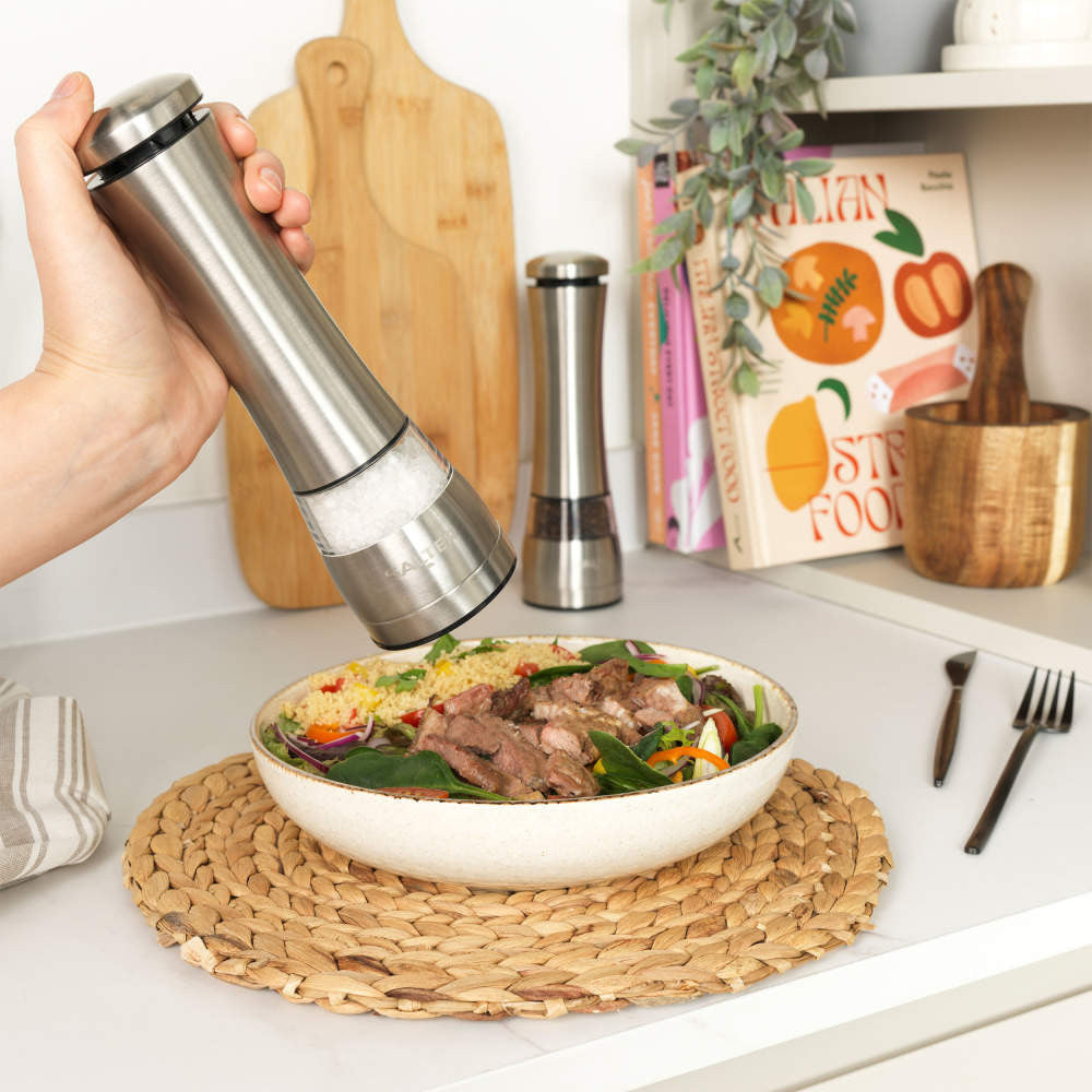 Salter Electric Salt & Pepper Mill Set - Stainless Steel