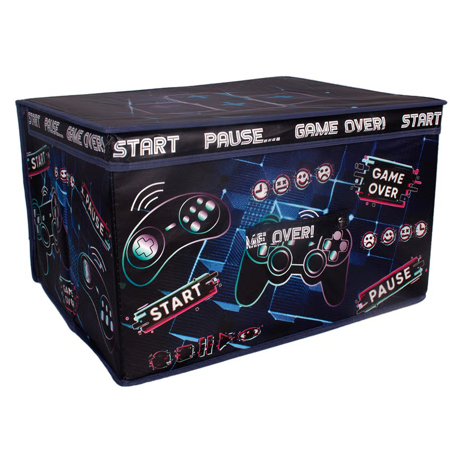 Jumbo fabric storage chest in Game Over design