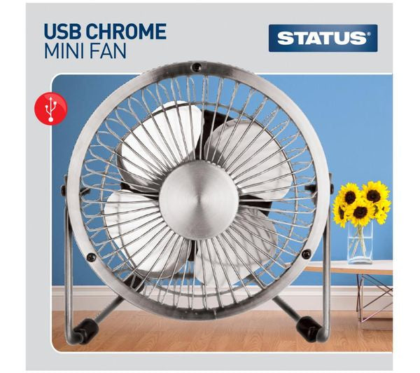 Status Mini Fan USB 4in Metal
