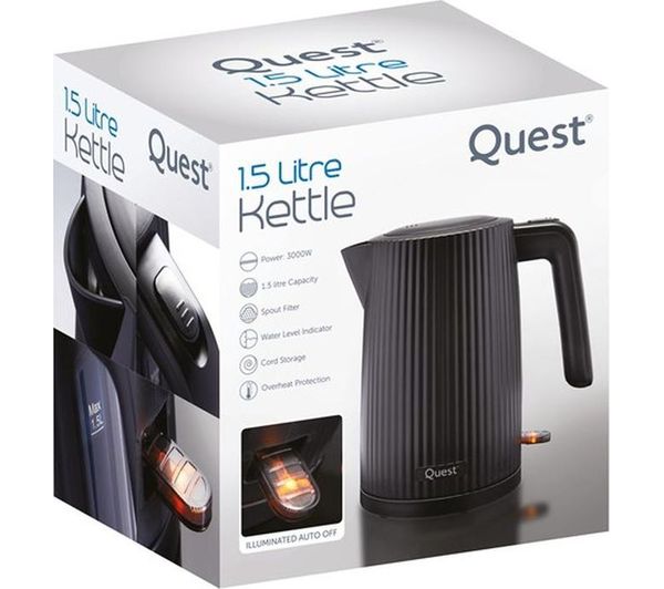 Quest 1.5 Litre Cordless Kettle Black