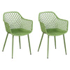 Lattice Bistro UV Arm Chair Moss Green (pair) (Self Assembly) (DHD) Image 1