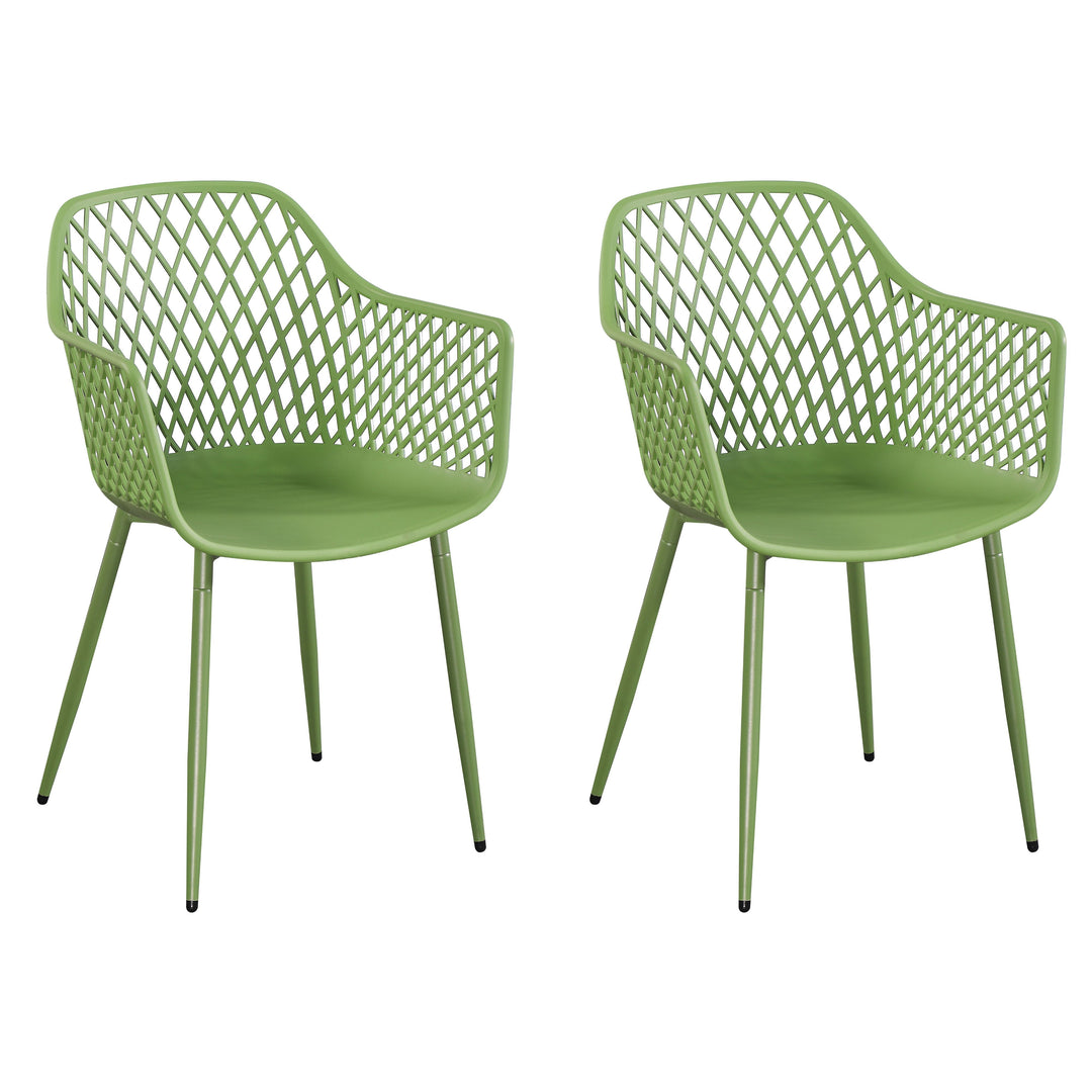 Lattice Bistro UV Arm Chair Moss Green (pair) (Self Assembly) (DHD) Image 1
