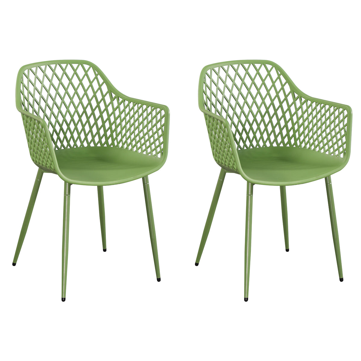 Lattice Bistro UV Arm Chair Moss Green (pair) (Self Assembly) (DHD) Image 1