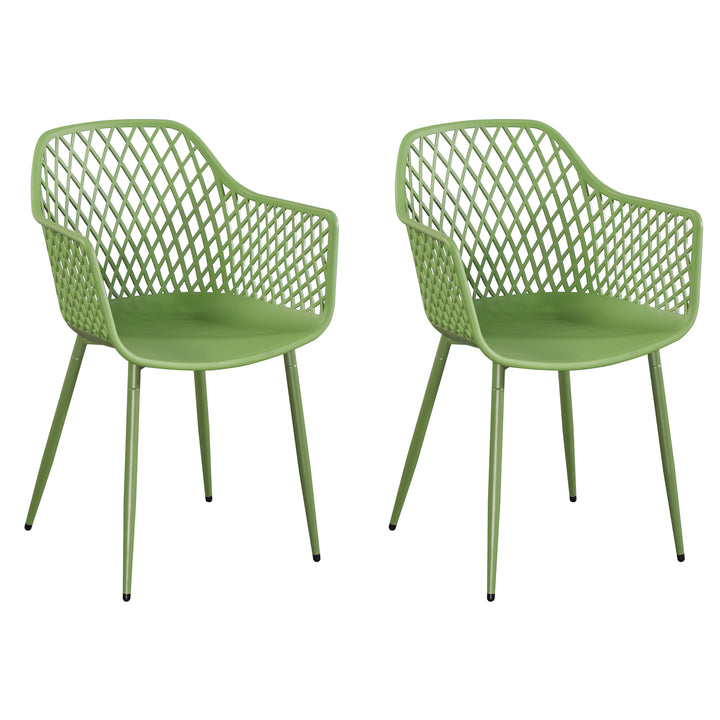 Lattice Bistro UV Arm Chair Moss Green (pair) (Self Assembly) (DHD) Image 1