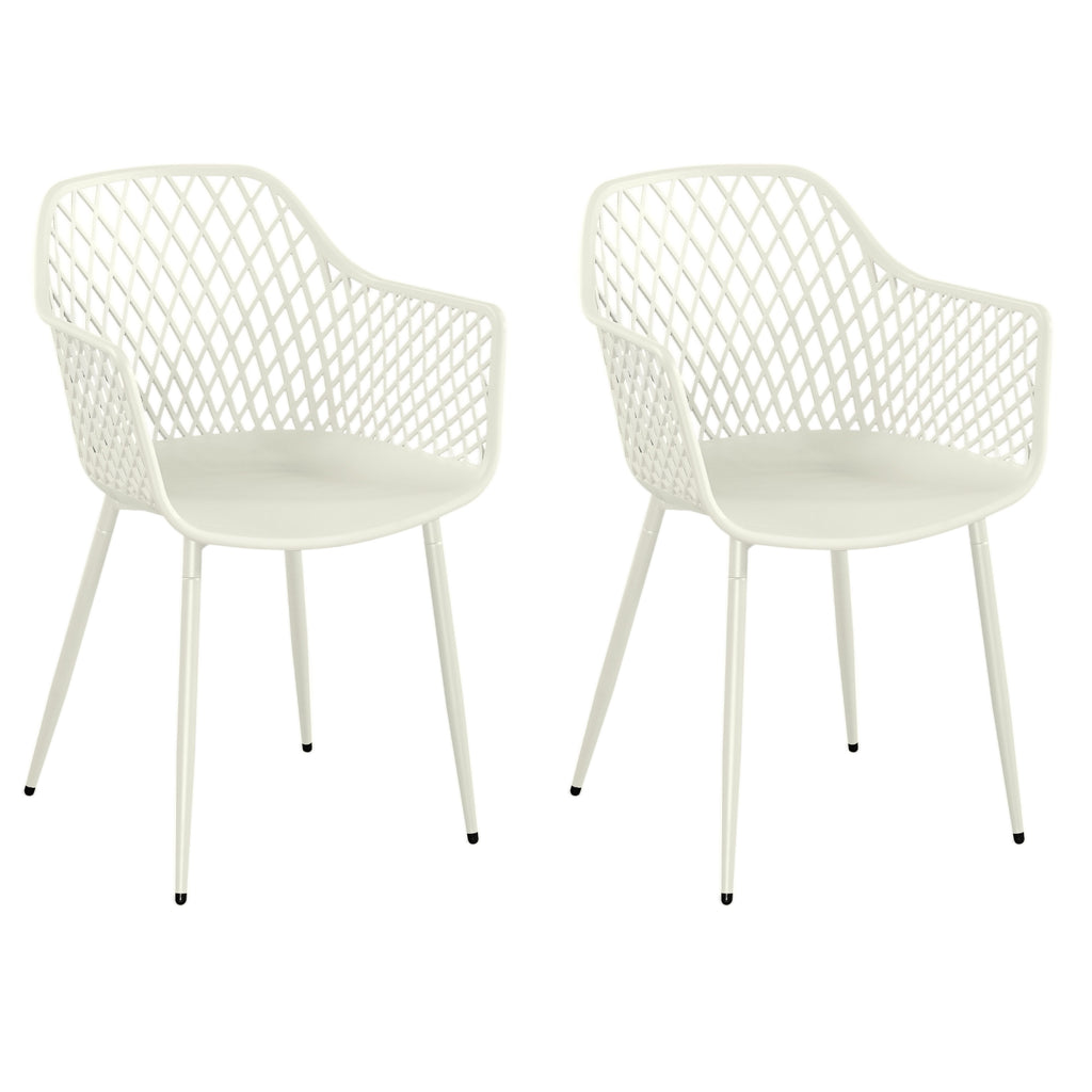 Lattice Bistro UV Arm Chair White (pair) (Self Assembly) (DHD) Image 1