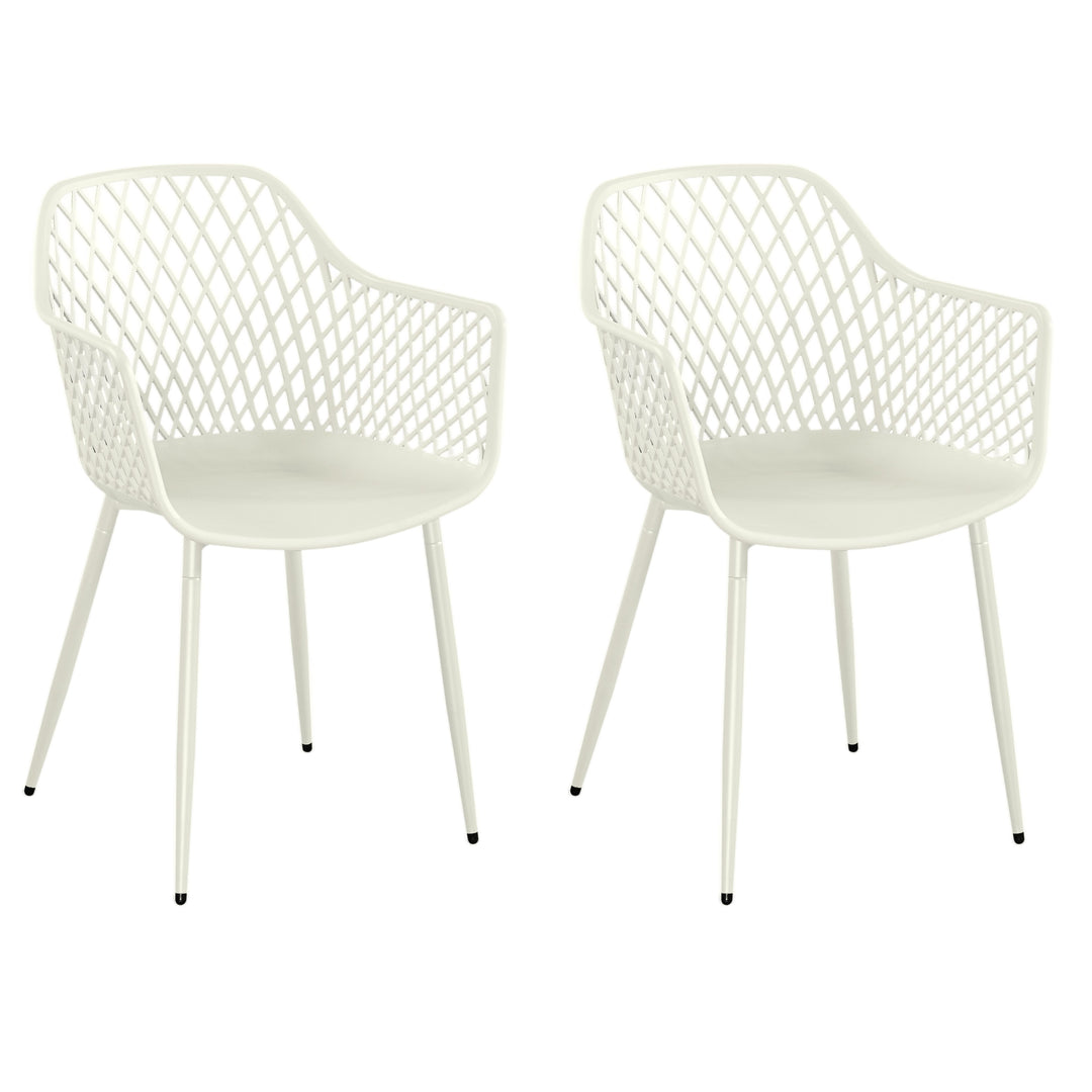 Lattice Bistro UV Arm Chair White (pair) (Self Assembly) (DHD) Image 1