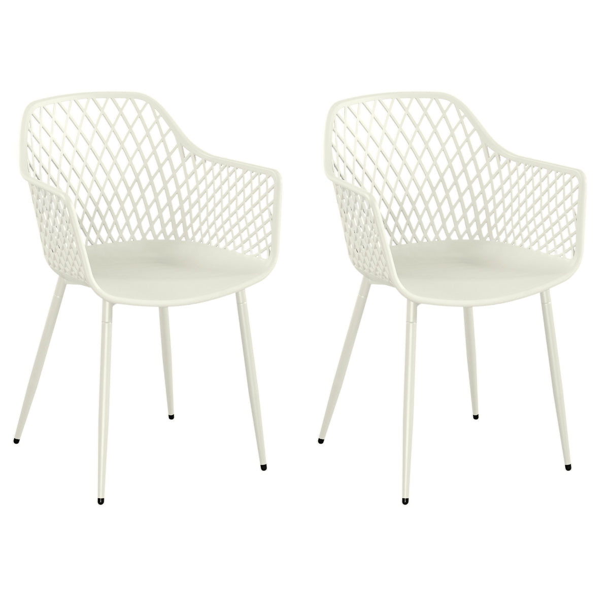 Lattice Bistro UV Arm Chair White (pair) (Self Assembly) (DHD) Image 1