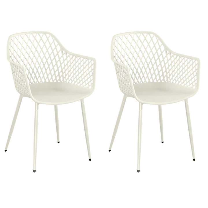 Lattice Bistro UV Arm Chair White (pair) (Self Assembly) (DHD) Image 1
