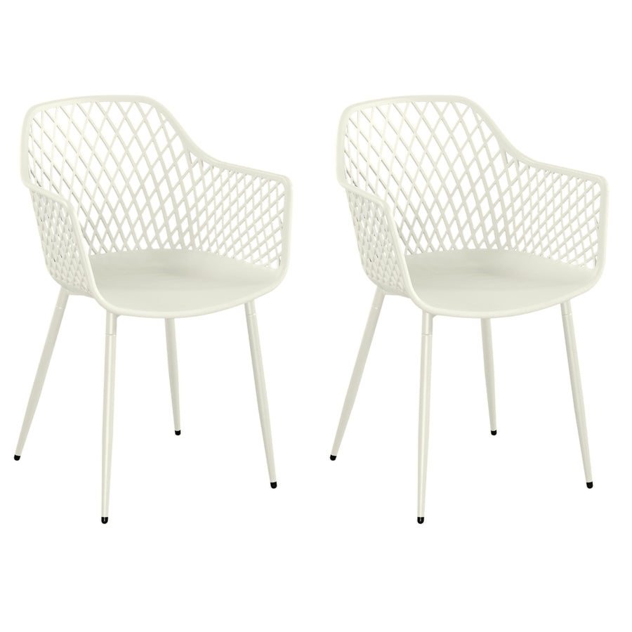 Lattice Bistro UV Arm Chair White (pair) (Self Assembly) (DHD) Image 1