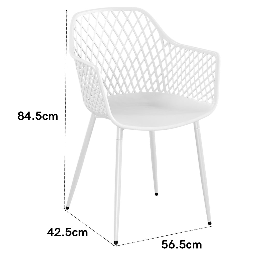 Lattice Bistro UV Arm Chair White (pair) (Self Assembly) (DHD) Image 2