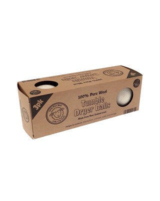 100% Pure Wool Pack of 3 Tumble Dryer Balls - Eco Friendly