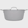 Laura Ashley Forged Aluminium Non-stick Casserole Pot with Glass Lid 28cm - Dark Dove Grey