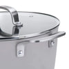 Laura Ashley Forged Aluminium Non-stick Casserole Pot with Glass Lid 28cm - Dark Dove Grey