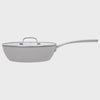 Laura Ashley Forged Aluminium Non-stick Deep Frying Sauté Pan with Glass Lid 28cm - Dark Dove Grey