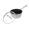 Laura Ashley Forged Aluminium Non-stick Saucepan with Glass Lid 20cm - Dark Dove Grey